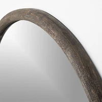 Natia Ebonized Oak Round Wall Mirror 36"