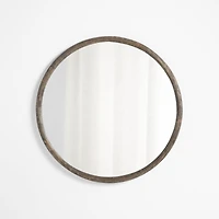 Natia Ebonized Oak Round Wall Mirror 36"