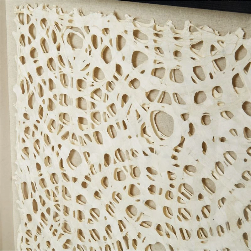 "Natural Circles" Framed Hand-Crafted Paper Wall Art 31.5"x1.8"