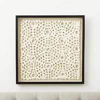 "Natural Circles" Framed Hand-Crafted Paper Wall Art 31.5"x1.8"