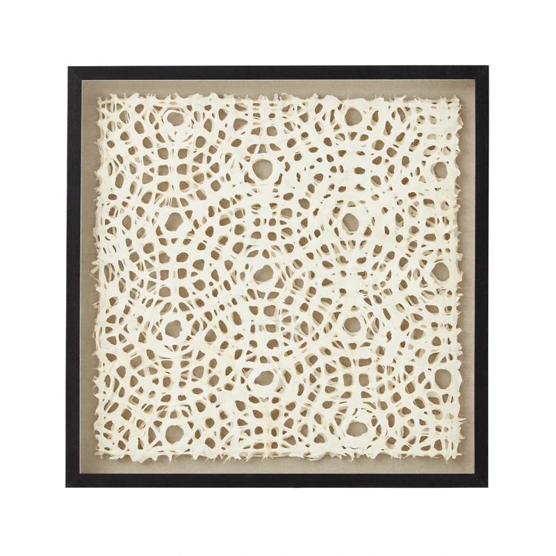"Natural Circles" Framed Hand-Crafted Paper Wall Art 31.5"x1.8"