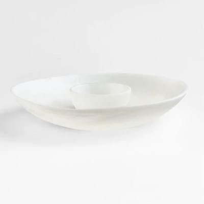 Naya White Resin Chip and Dip Bowl