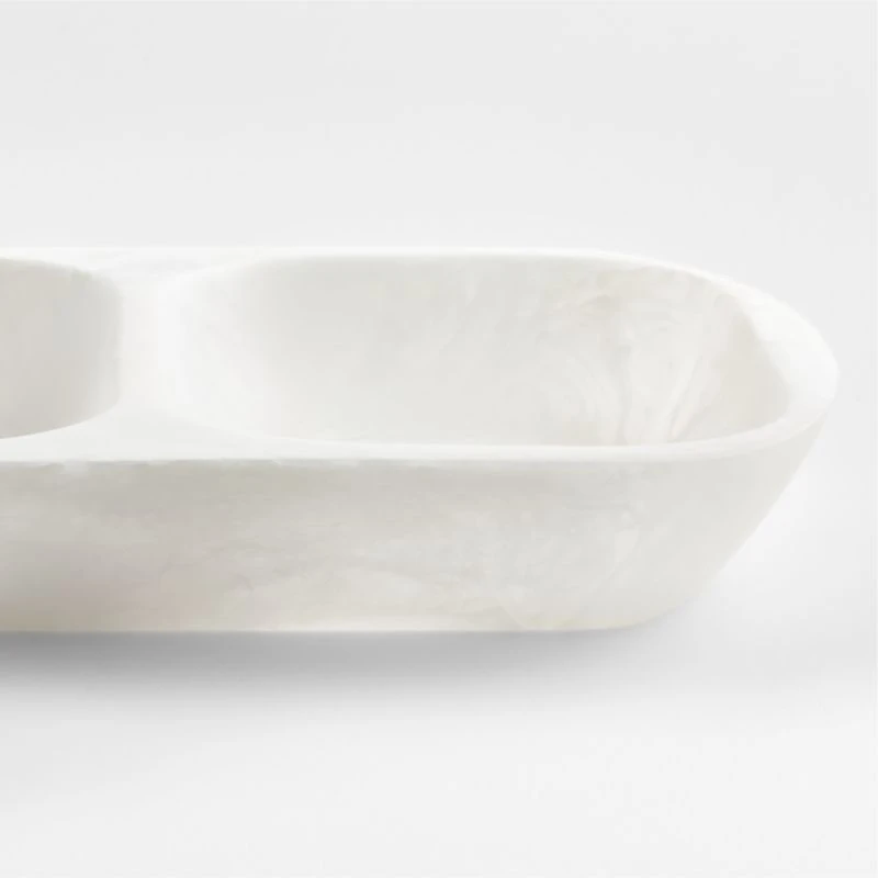 Naya White Resin Divided 3-Part Server