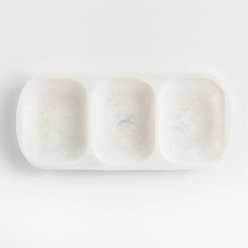 Naya White Resin Divided 3-Part Server
