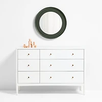 Nello Olive Green Metal 24" Round Wall Mirror