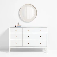 Nello Cream Metal 24" Round Wall Mirror