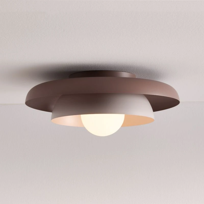 Nello Lilac Rose and Plum Rose Metal Saucer 18" Kids Flush Mount Ceiling Light