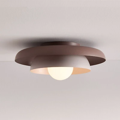 Nello Lilac Rose and Plum Rose Metal Saucer 18" Kids Flush Mount Ceiling Light
