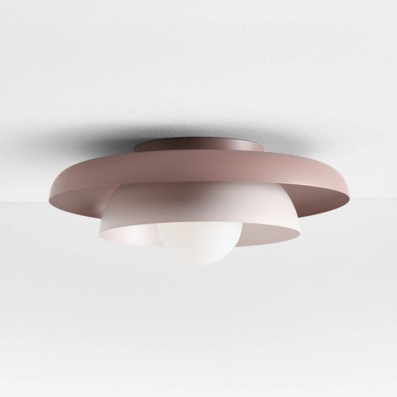 Nello Lilac Rose and Plum Rose Metal Saucer 18" Kids Flush Mount Ceiling Light