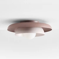 Nello Lilac Rose and Plum Rose Metal Saucer 18" Kids Flush Mount Ceiling Light