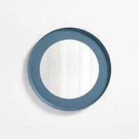 Nello Slate Blue Metal 24" Round Wall Mirror