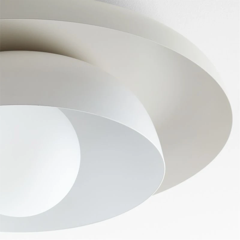 Nello White and Cream Metal Saucer 18" Kids Flush Mount Ceiling Light