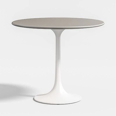Nero 36" Round Concrete Dining Table with White Base