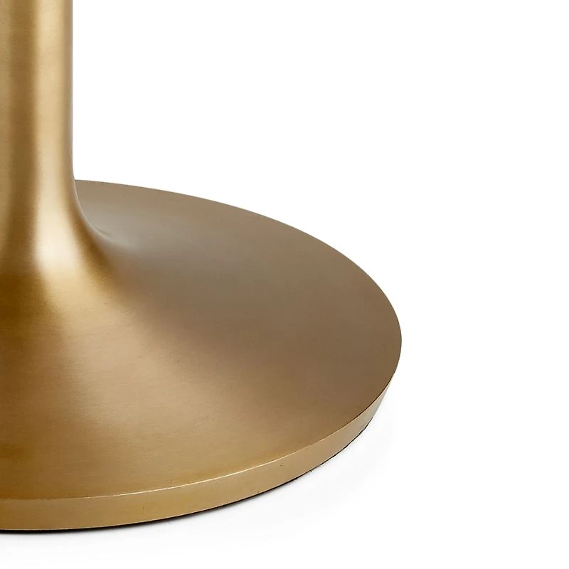 Nero 36" Brown Marble Dining Table with Brass Base