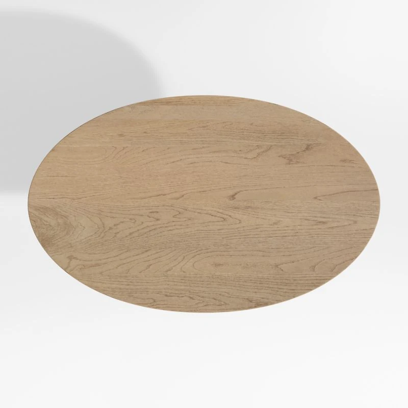 Nero 60" Natural Wood Oval Dining Table