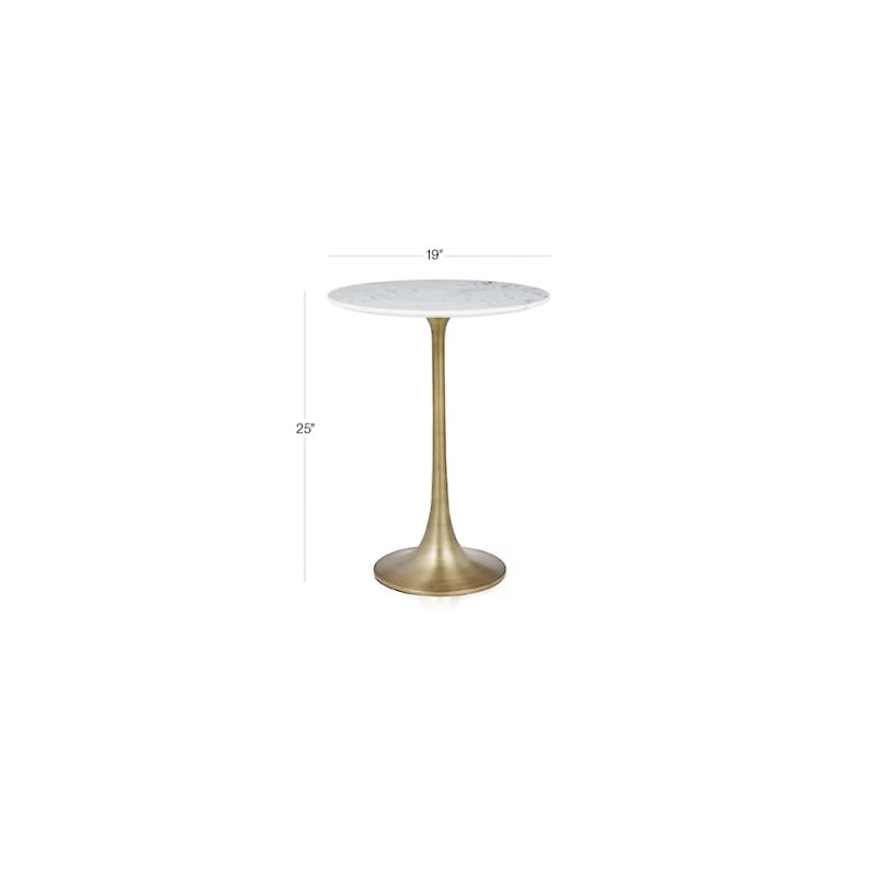 Nero White Marble Round Accent Table
