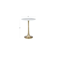 Nero White Marble Round Accent Table