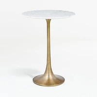 Nero White Marble Round Accent Table