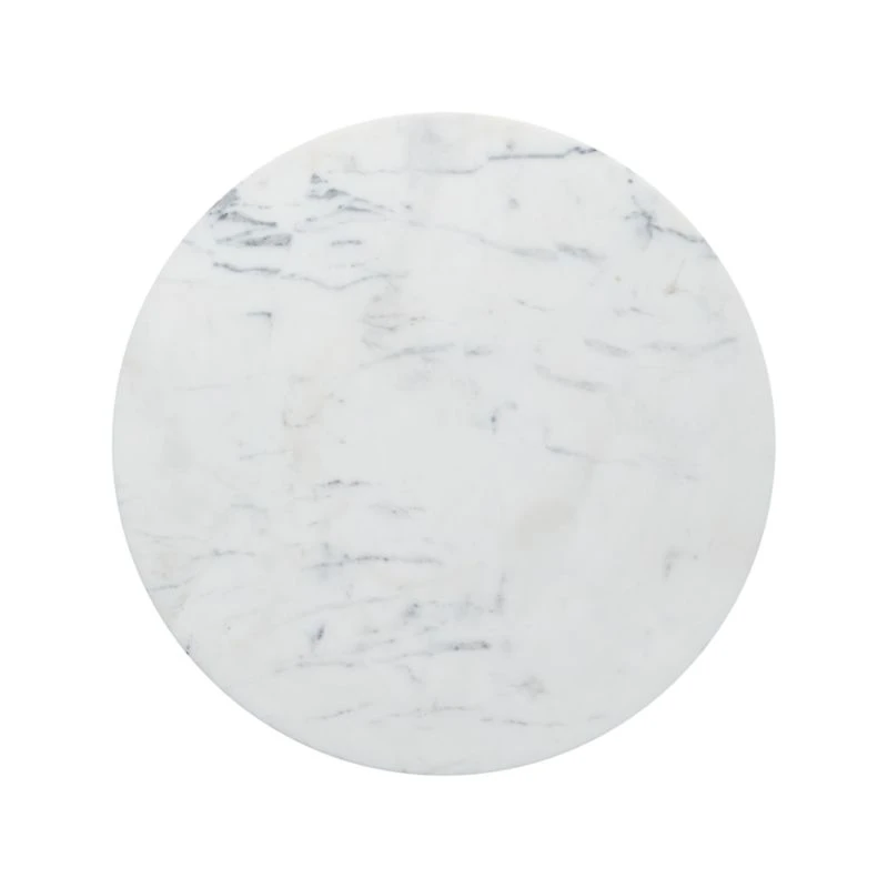 Nero White Marble Round Accent Table