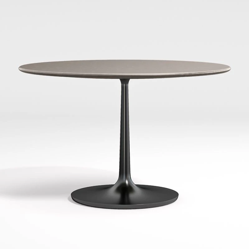 Nero 48" Round Concrete Dining Table with Matte Black Base