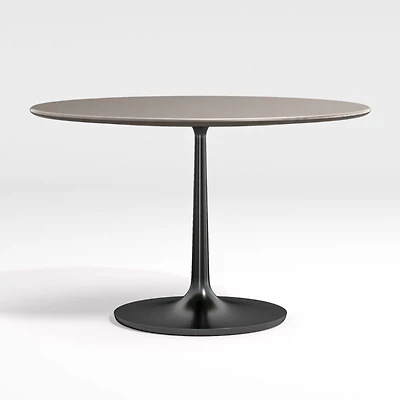 Nero 48" Round Concrete Dining Table with Matte Black Base
