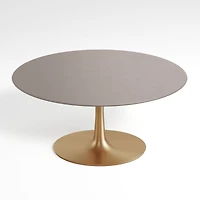 Nero 60" Oval Concrete Dining Table with Brass Base