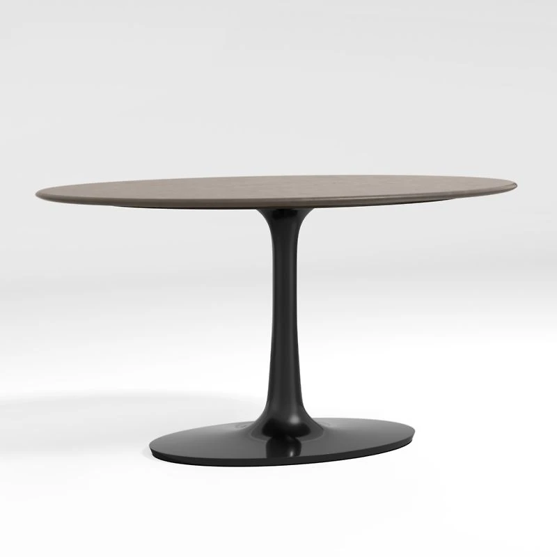Nero 48" Round Concrete Dining Table with Matte Black Base