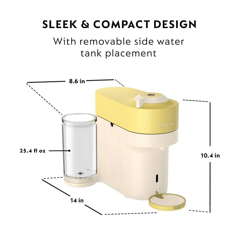 Nespresso ® Vertuo Pop+ Summer Limited Edition by De'Longhi ® in Pastel Yellow