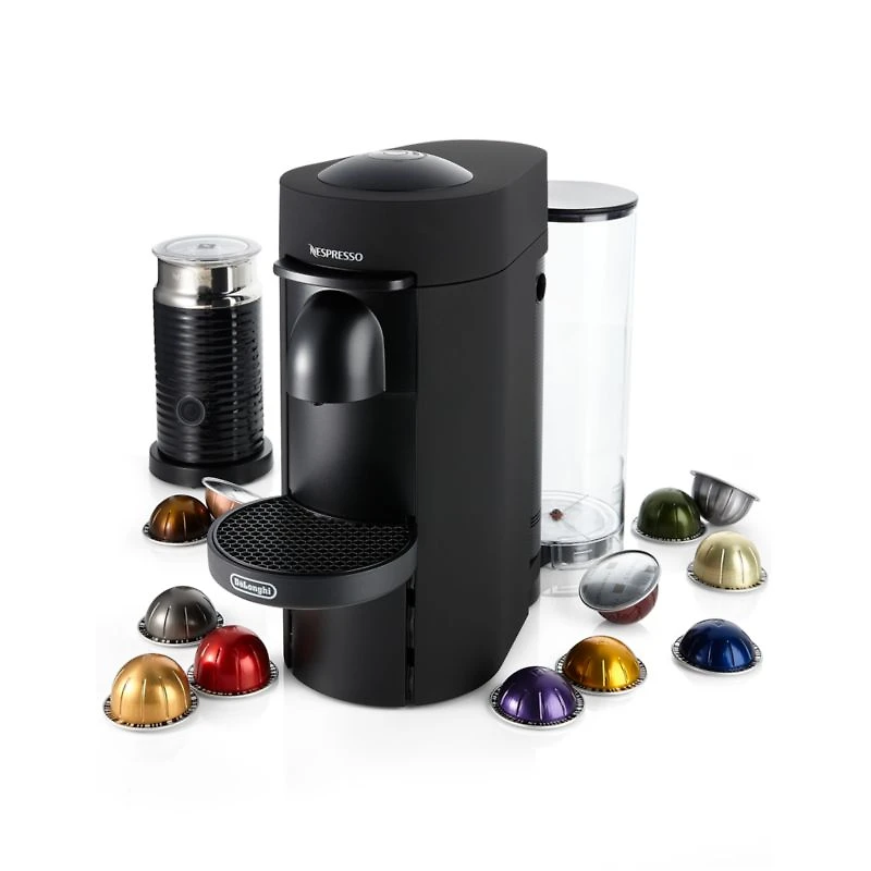 Nespresso ® by De'Longhi ® Matte Black VertuoPlus Coffee and Espresso Maker with Aeroccino Frother
