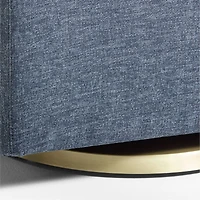 Nessa Navy Blue Nursery Gliding Ottoman with Gold Base