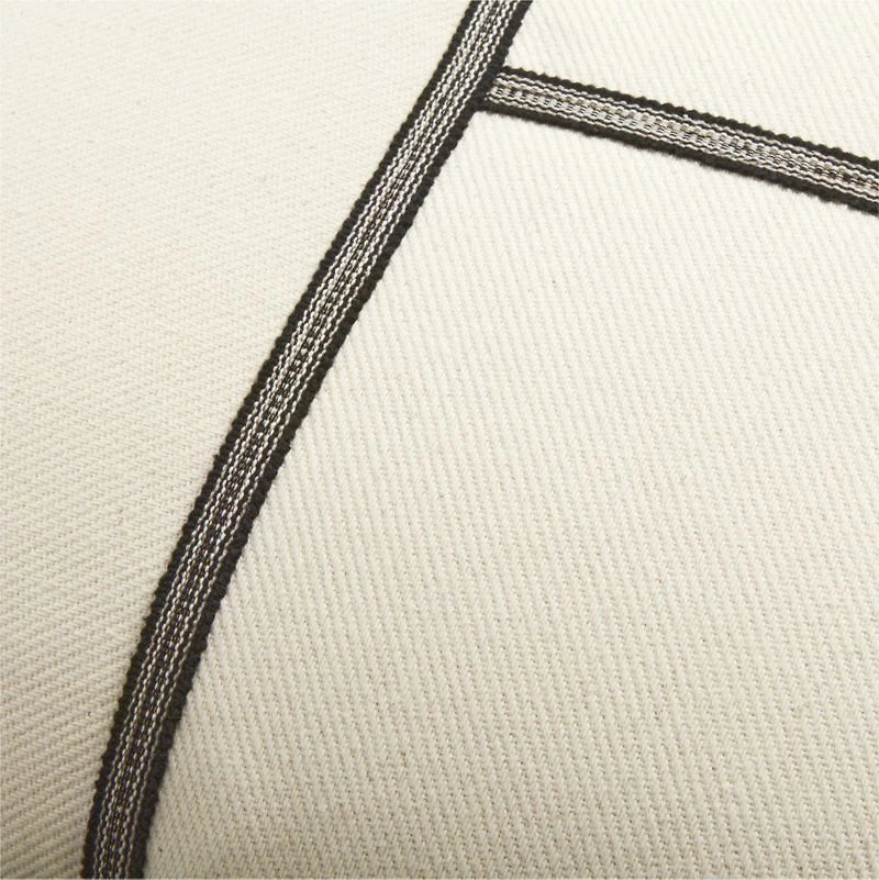 The New Denim Project Cotton 23"x23" Ivory and Black Pieced Throw Pillow Cover