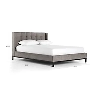 Maxwell Queen Grey Tufted Bed