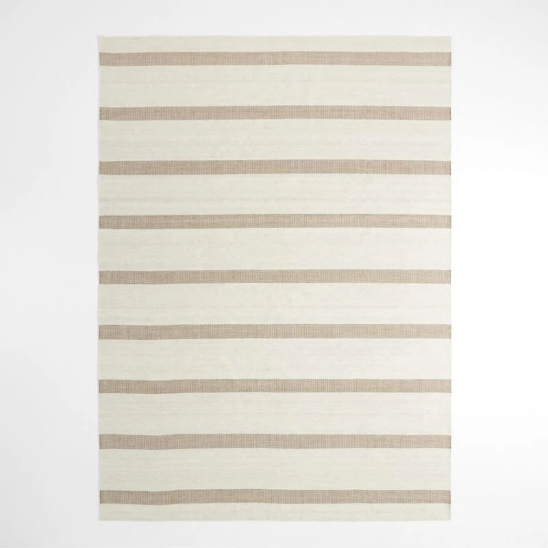 Newport Performance Wool-Blend Handwoven Brown Area Rug 6'x9'