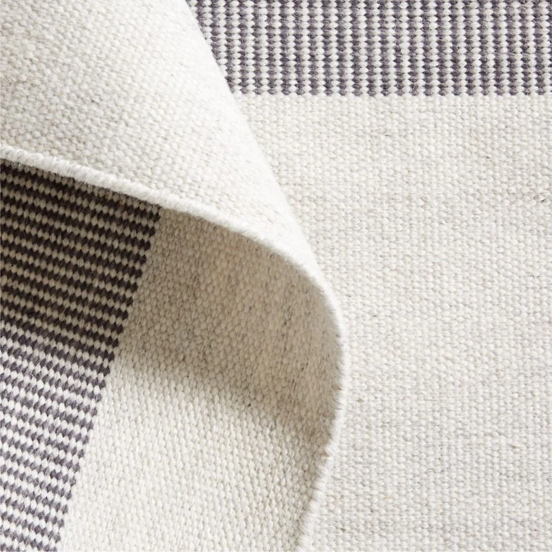 Newport Performance Wool-Blend Handwoven Iron Grey Area Rug 6'x9'