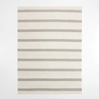 Newport Performance Wool-Blend Handwoven Iron Grey Area Rug 6'x9'