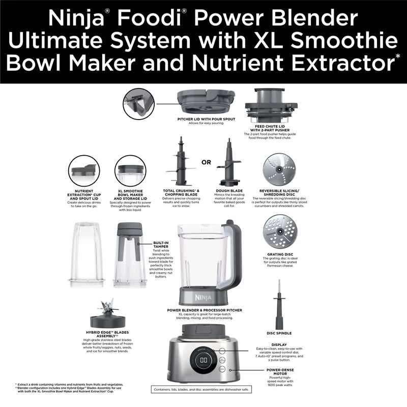 Ninja Foodi ® Ultimate Power Blender Food Processor System