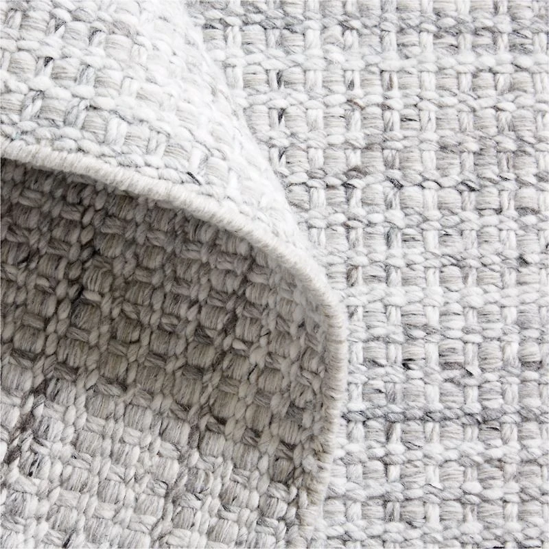 Niseko Performance Handwoven Silver Grey Area Rug 10'x14'