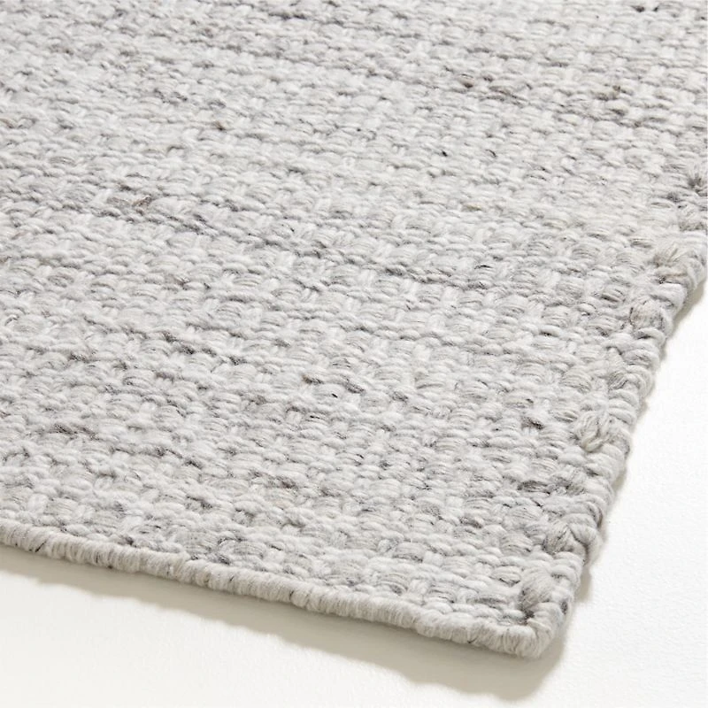 Niseko Performance Handwoven Silver Grey Area Rug 10'x14'
