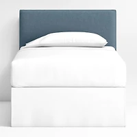 Noa Denim Blue Upholstered Flange Kids Twin Headboard