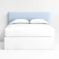 Noa Light Blue Upholstered Flange Kids Full Headboard