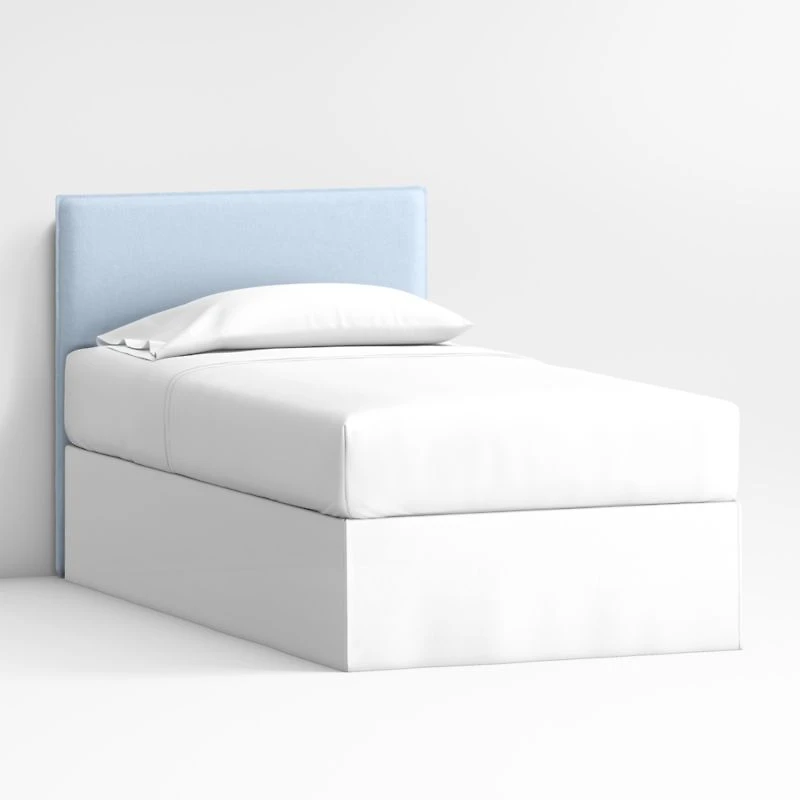 Noa Light Blue Upholstered Flange Kids Full Headboard