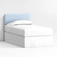 Noa Light Blue Upholstered Flange Kids Full Headboard