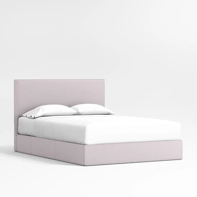 Noa Lilac Upholstered Flange Kids Full Storage Bed