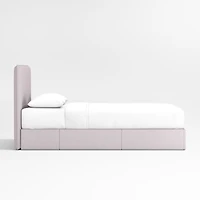 Noa Lilac Upholstered Flange Kids Full Storage Bed