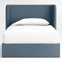 Noa Shelter Denim Blue Upholstered Kids Twin Storage Bed