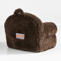 Sesame Brown Mongolian Faux Fur Kids Lounge Nod Chair