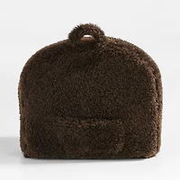 Sesame Brown Mongolian Faux Fur Kids Lounge Nod Chair