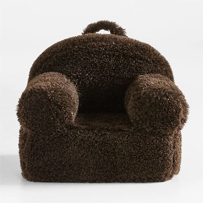 Sesame Brown Mongolian Faux Fur Kids Lounge Nod Chair