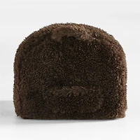 Small Sesame Brown Mongolian Faux Fur Kids Lounge Nod Chair Cover
