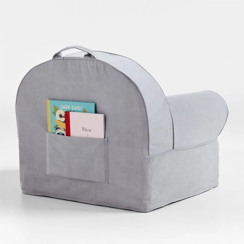 Large Pewter Grey Kids Lounge Nod Chair
